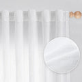 MYSKY HOME Floor to Ceiling Curtains 120 Inches White Sheer Window Drapes 2 Panel Sets Back Tab Draperies Linen Look Boho Fabric, Soft Cotton Blend Light Filtering for Living Room