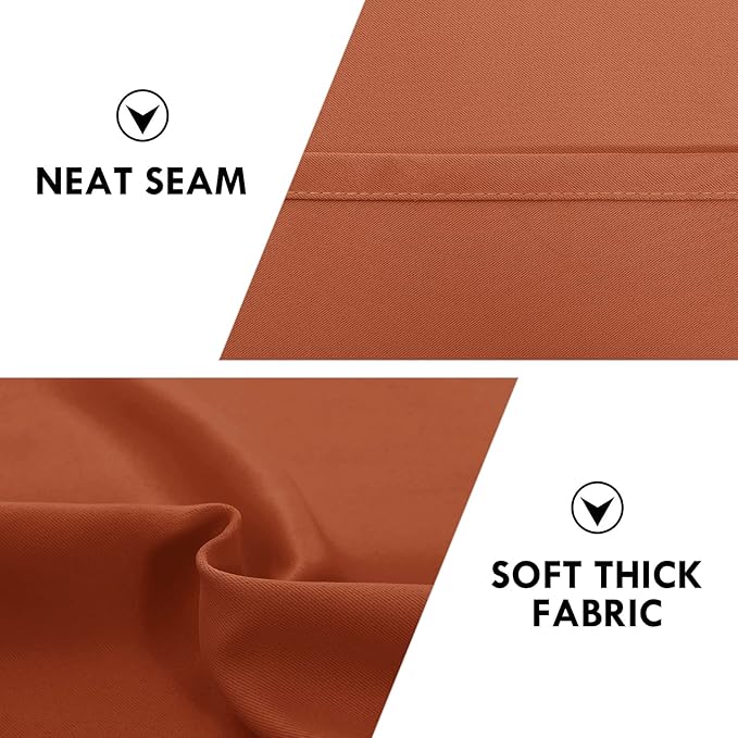 DWCN Blackout Curtains Thermal Insulated, Energy Saving & Noise Reducing Bedroom and Living Room Curtains, Burnt Ochre, W 38x L 63 Inch, Set of 2 Rod Pocket Curtain Panels