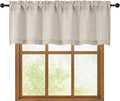 OWENIE Linen Valances for Windows 1 Pcs 18 Inch Length, Light Filtering Textured Short Small Valance Curtains for Bathroom Basement Living Room Bedroom, Half Window Curtains Over Sink, 60" W by 18" L
