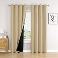 ChrisDowa 100% Blackout Curtains 120 inch Long for Bedroom with Black Liner, 2 Thick Layers Total Blackout Thermal Insulated Grommet Long Window Curtains 2 Panels Set (Beige, 52 x 120 Inch)