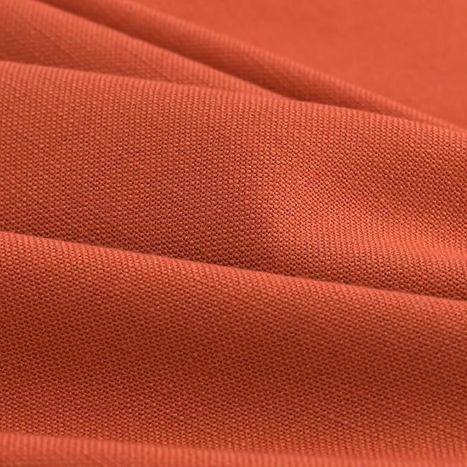 Bright Orange Linen Curtains 72 Inch Long for Living Room Bedroom Lightweight Door Drapes 2 Panels Set, Semi Sheer Light Filtering Back Tab or Rod Pocket Curtain,52x72