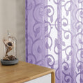 OWENIE Furman Sheer Curtains 45 inch Length for Living Room Bedroom 2 Panels Set, Airy Solid Color Small Window Curtains with Geometric Jacquard Clip Voile Grey Curtains, Dual Rod Pocket, 28Wx45L inch