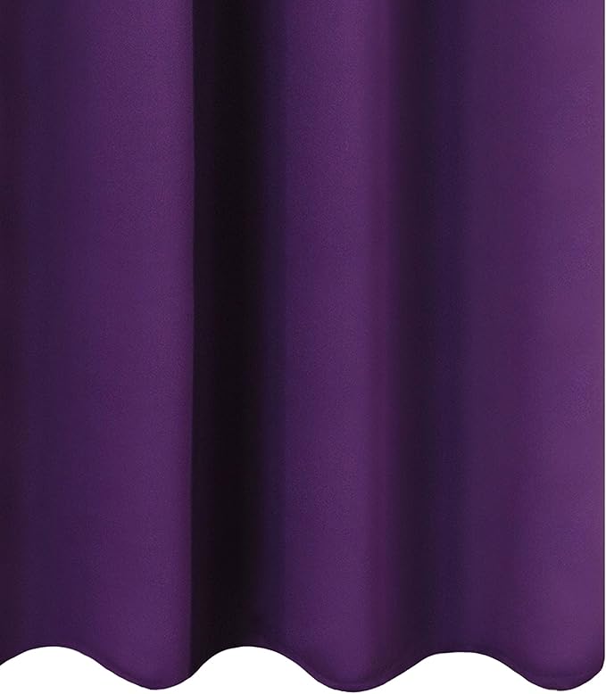 LEMOMO Purple Blackout Curtains 52 x 84 Inch Length/Set of 2 Curtain Panels/Thermal Insulated Room Darkening Curtains for Bedroom