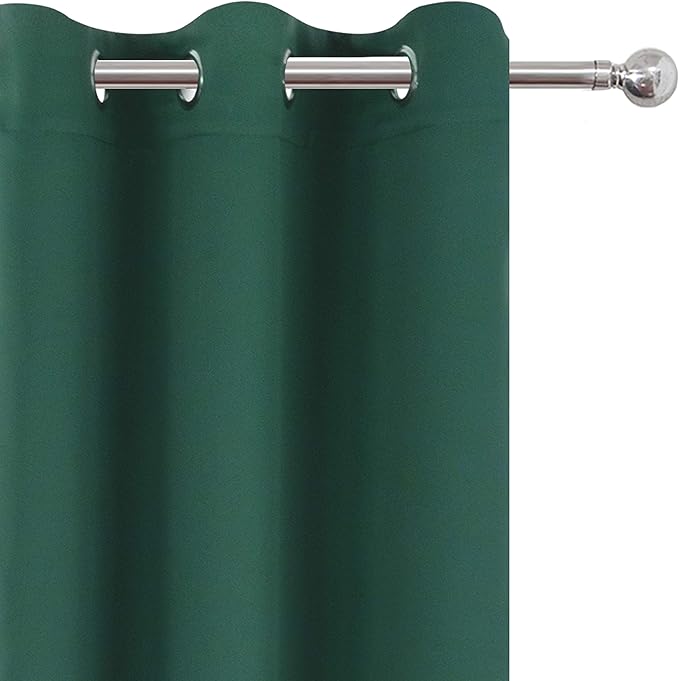LEMOMO Green Blackout Curtains 34 x 63 Inch Length/Set of 2 Curtain Panels/Thermal Insulated Room Darkening Blackout Curtains for Bedroom