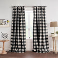 Elrene Home Fashions Farmhouse Living Grainger Buffalo-Check Blackout Window Curtain, Living Room and Bedroom Drape with Rod Pocket Tabs, 52" x 84", Black, 1 Panel