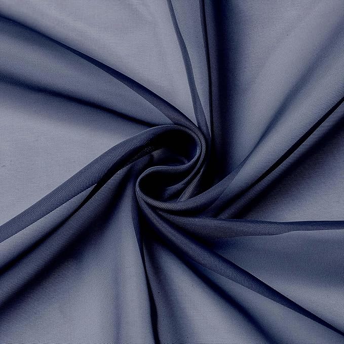 Cafe Curtains 36 Inch Length Tier 2 Pieces, Modern Soft Airy Sheer Kitchen Short Curtains for Small Window, Rod Pocket Small Curtain for Bathroom Basement, Navy Blue, Each, 42"Wx36"L Inches
