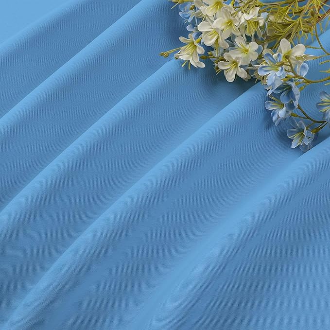 CUCRAF Light Blue Blackout Curtains 72 inch Length 2 Panels Set, Rod Pocket Room Darkening Drapes for Bedroom Living Room, Insulated Thermal Light Blocking Window Curtain (W52 x L72 Inch)
