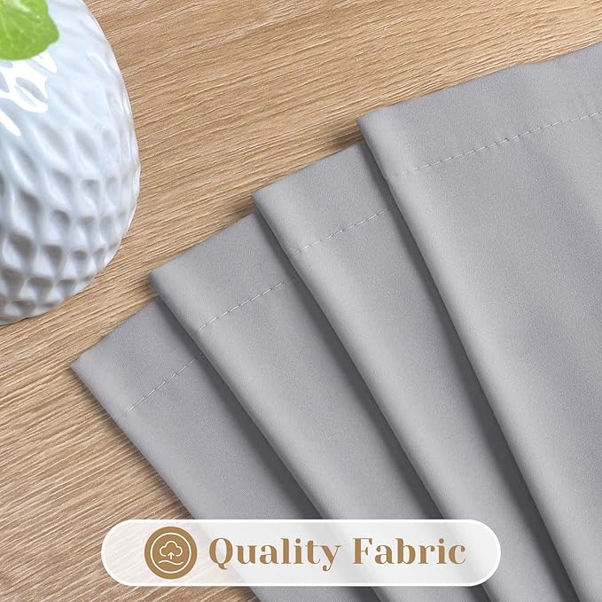 HOMEIDEAS Non-See-Through Light Grey Privacy Sheer Curtains, 52 X 84 Inches Long 2 Panels Sheer Curtains Light Filtering Window Drapes for Bedroom Living Room