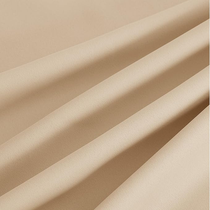 NICETOWN Biscotti Beige Light Blinds - Microfiber Grommet Thermal Insulated Shades for Kid's Room, Yard, Boys Room, Girls Room, Nursery - Lightweight, 1 Pair, W52 x L95