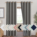 NICETOWN Grizzle Gray Vintage Linen 100% Blackout Curtains for Living Room, Thermal Insulated Curtains 84“ Long, Noise Reducing Window Treatment Drapes for Hall Room, 52" Wide Per Panel, Set of 2