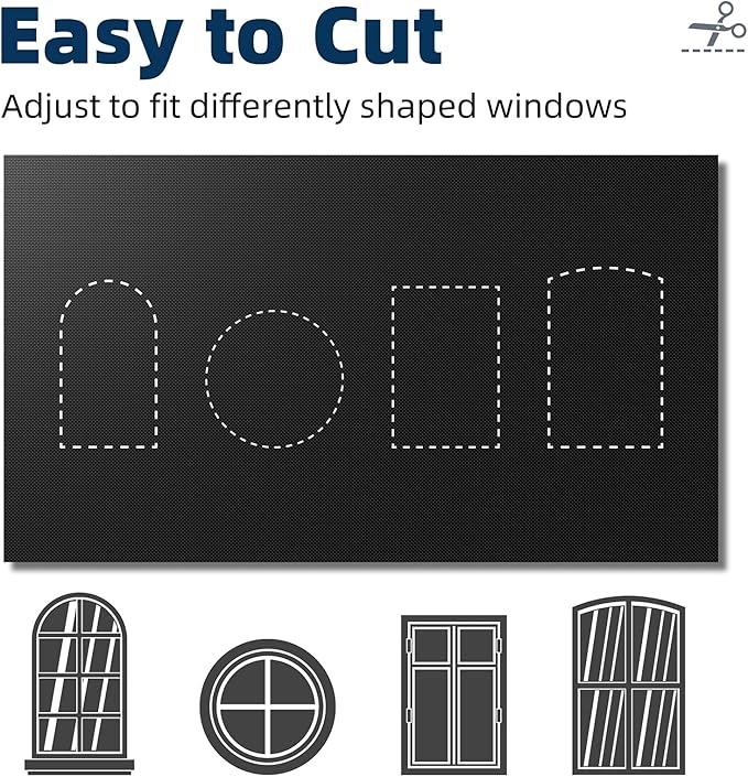 NIGHTON Portable Blackout Curtains 40"×59" Strong Hook and Loop Tape Strips with Adhesive,Black out Shades That can be Cut,100% Blackout Material Blackout Blinds for Baby Nursery or Travel-Black 2Pack