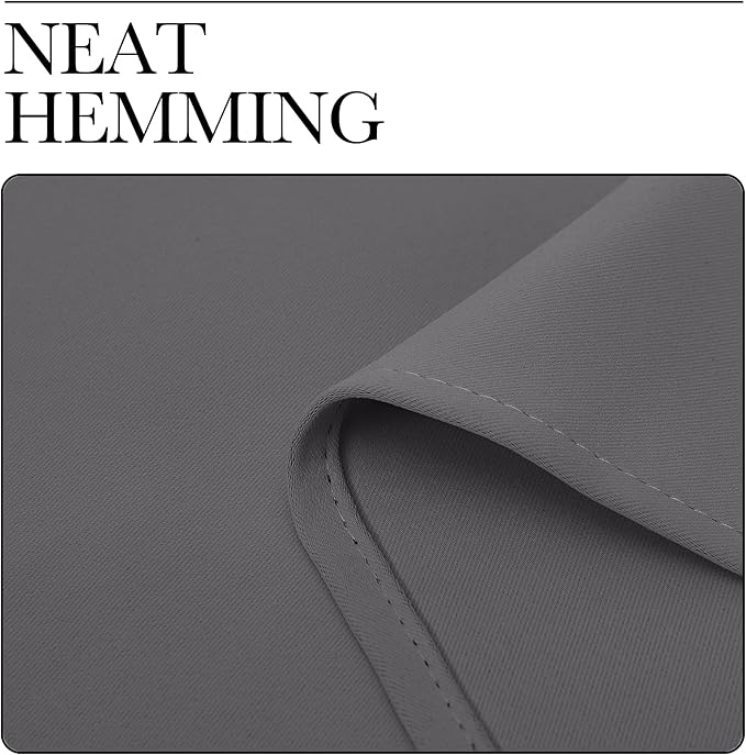 NICETOWN Grey Blackout Cafe Curtain Panels for Bedroom, Thermal Insulated Grommet Top Blackout Draperies and Drapes for Basement (2 Panels, W42 x L40-inch, Grey)