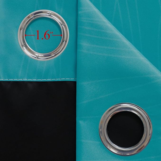 Estelar Textiler Teal and Purple Blackout Curtains for Bedroom, Thermal Insulated Drapes 108 Inches Long, Full Light Blocking Energy Saving Long Curtains for Living Room, 52Wx108L, 2 Panels