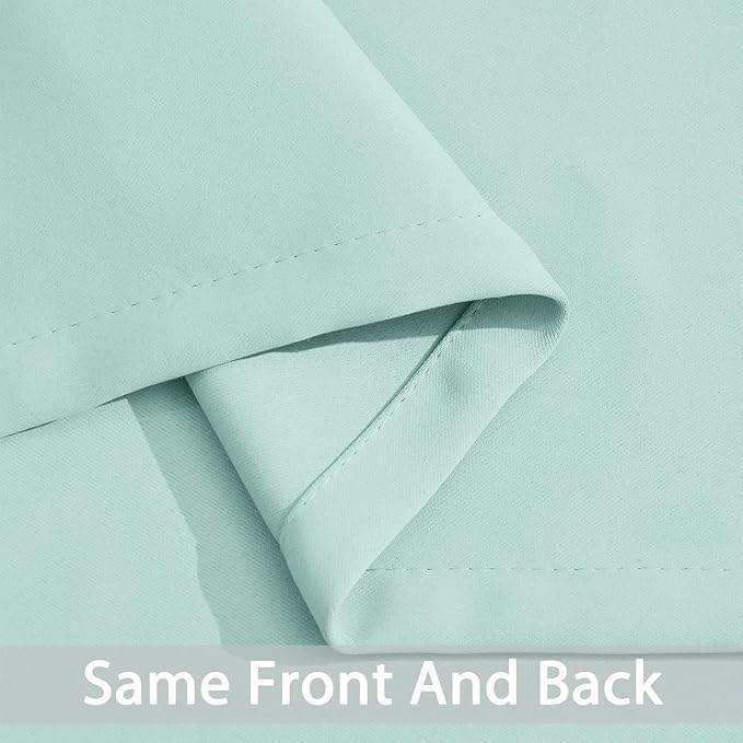 Yakamok Room Darkening Drapes Blackout Curtains Thermal Insulated Grommet Curtain Panels for Bedroom, 38W x 72L, Aqua, 2 Panels