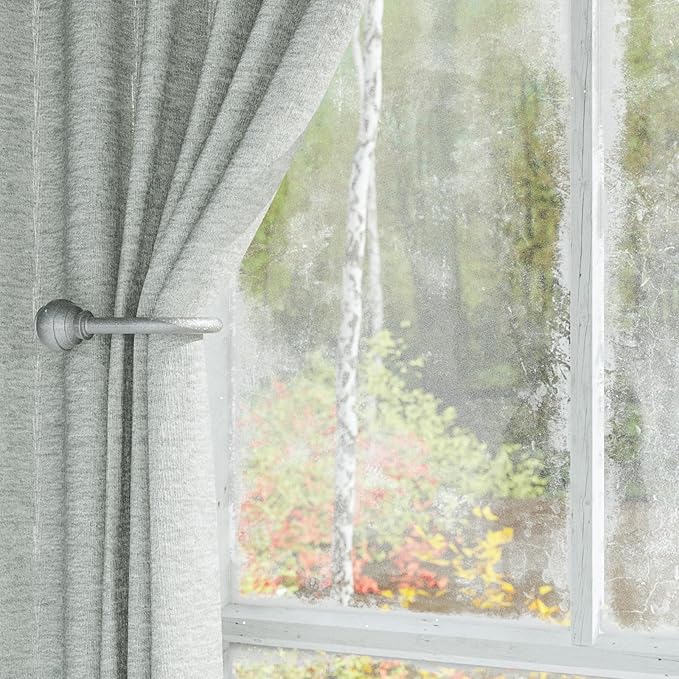 Hion Curtain Holdbacks Silver 6pcs, Curtain Tiebacks Wall Mounted Curtain Hooks Holders for Drapes