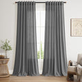 Nanspring Blazer Grey Cutains Morden Linen Blend Light Filtering Back Tab Curtains for Long Winodws 120 Inches Length, Semi Sheer Privacy Extra Long Drapes for Living Room, 52x120 inch, 2 Panels