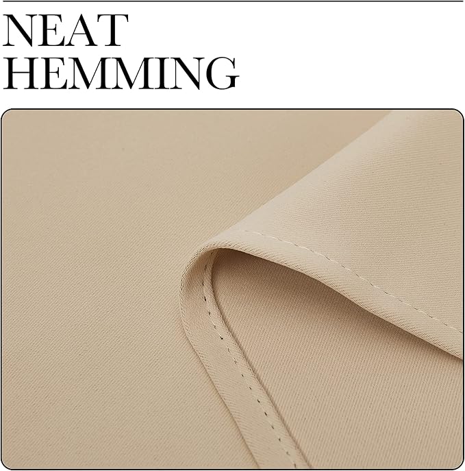 NICETOWN Room Darkening Curtains for Bedroom - Home Decoration Privacy Protection Thermal Insulated Solid Drapes/Draperies for Large Window (Biscotti Beige, Set of 2, 52 x 84 inches)