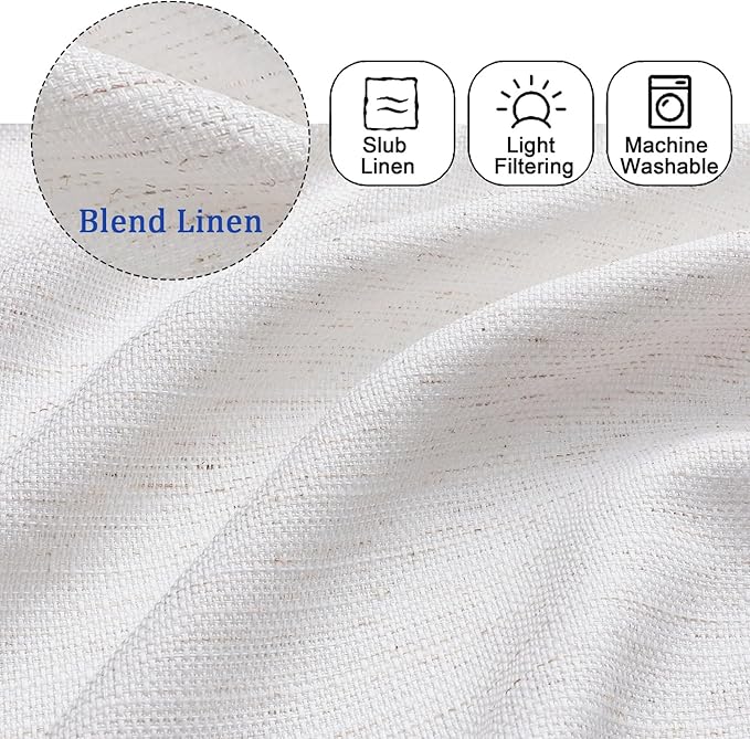 Chyhomenyc Natural Short Curtain Valance for Windows, Blend Linen Textured Half Window Curtains, Burlap Solid Topper Small Curtain Valance for Bathroom Laundry Basement, 60Wx18L Inch, 1 Piece