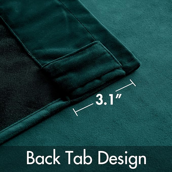 MIULEE Velvet Curtains 90 inches 2 Panels Luxury Blackout Curtains for Bedroom Living Room Thermal Insulated Home Decor Super Soft Elegant Christmas Window Drapes Rod Pocket & Back Tab, Emerald Green