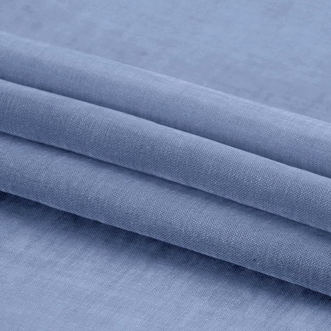DWCN Sheer Curtains Semi Transparent Voile Rod Pocket Curtains for Bedroom and Living Room, Dusty Blue, 36 x 36 inches Long, Set of 2 Panels