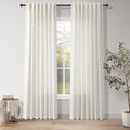 Nanspring Natural Linen Curtains 84 Inch Length 2 Panels Set for Living Room Country Semi Sheer Rustic Light Filtering Curtains Farmhouse Decor Curtain for Bedroom Back Tab and Rod Pocket 52x84