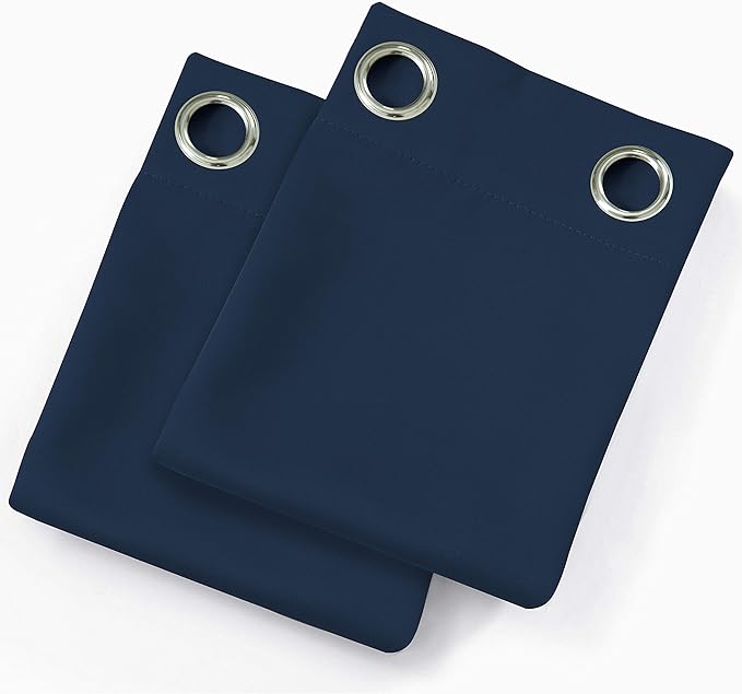 LEMOMO Navy Blue Blackout Curtains 52 x 84 inch/Set of 2 Curtain Panels Room Darkening Bedroom Curtains