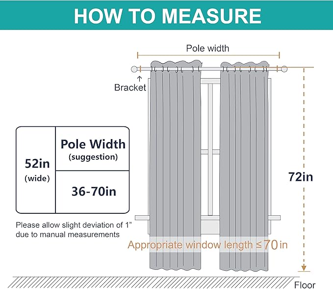 NICETOWN Full Shade Curtain Panels 72 inches Long, Pair of Energy Smart & Noise Blocking Out Blackout Drapes for Guest Room Window, Thermal Insulated Lined Window Dressing(Light Blue, 52 inch)