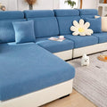 Sofa Covers Couch Covers for Sofa Pet Friendly Couch Cushion Covers Universal Sofa Covers Washable Stretch Slipcovers for Sectional Sofa (Texture Blue,Chaise Cover)