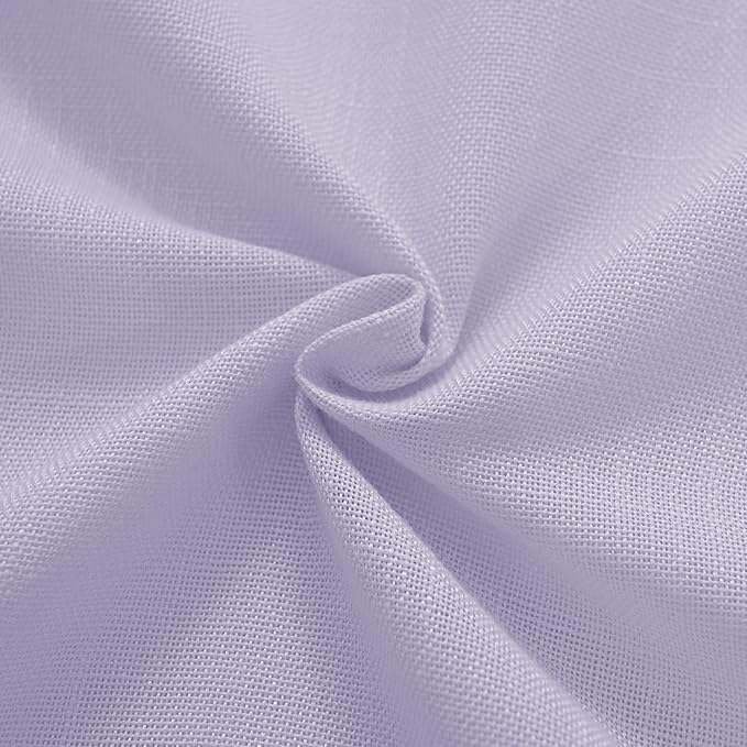 Lavender Semi Sheer Linen Curtains 96 Inches Long 2 Panels Set for Living Room Back Tab Light Filtering Long Drapes Modern Farmhouse Light Violet Purple Bedroom Decor 52ﾗ96