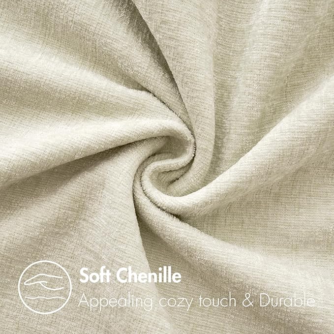 MIULEE Pack of 2 Cream Throw Pillow Covers 18x18 Inch Natural Soft Pillow Covers for Sofa Living Room Spring Home Decor Couch Solid Dyed Cases