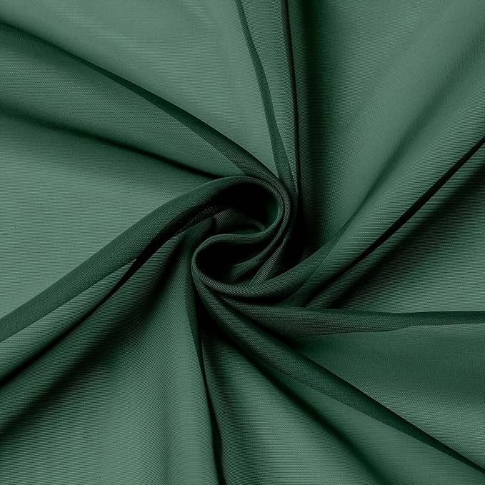 Hunter Green Valances for Windows, Sheer Curtains 14 Inch Length 2 Pack Kitchen Curtain, Modern Solid Mini Small Window Curtains for Cafe Bathroom Basement, Hunter Green, Each 42"Wx14"L Inch