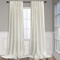 Pitalk Cream Curtains 80 Inch Length for Living Room 2 Panels Back Tab Rustic Modern Farmhouse Privacy Semi Sheer Linen Drapes Pleated Curtains for Bedroom 52x80 Long Curtain Off White Ivory Colored