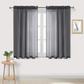 DWCN Dark Gray Sheer Curtains Semi Transparent Voile Rod Pocket Curtains for Bedroom and Living Room, 52 x 54 inches Long, Set of 2 Panels