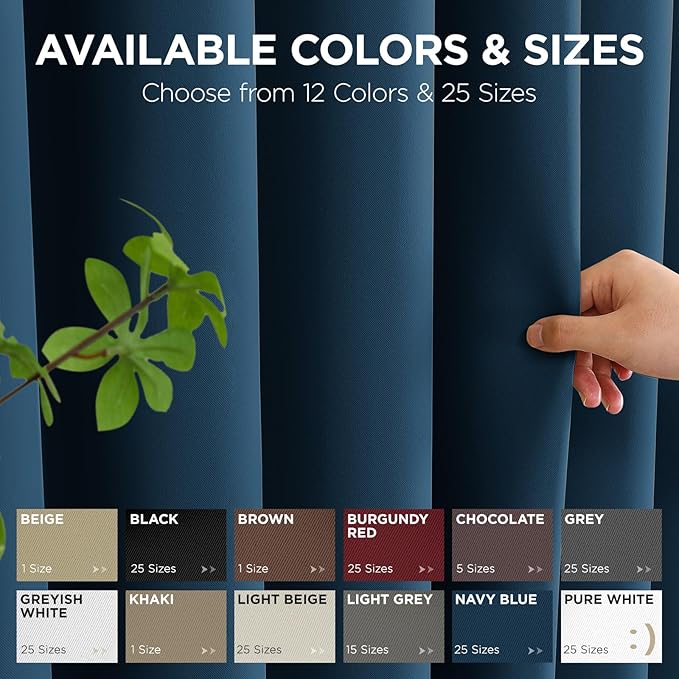 Joydeco Blackout Door Curtain for Doorway Privacy 108 Inches Long, Grommet Closet Curtain for Open Closet, Room Divider for Bedroom Living Room (Navy Blue, 52Wx108L, 1 Panel)