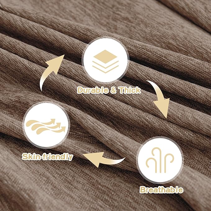 MYSKY HOME Couch Cover for Dogs Washable Couch Covers Couch Covers for Sofa Couch Cover 2 Cushion Sofa Non Slip Dogs Furniture Protector with Tassels Chenille Sofa Covers for Pets, 71"x102", Sand