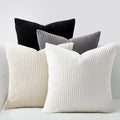 Topfinel Black and White Decorative Throw Pillow Covers Cushion Cases,Set of 4 Soft Velvet Modern Unique Designs,Mix and Match for Home Decor,Pillow Inserts Not Included (22x22 inch,Black/White)