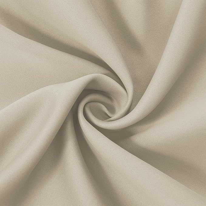 LEMOMO Light Beige Thermal Blackout Curtains/52 x 72 Inch/Set of 2 Panels Room Darkening Curtains