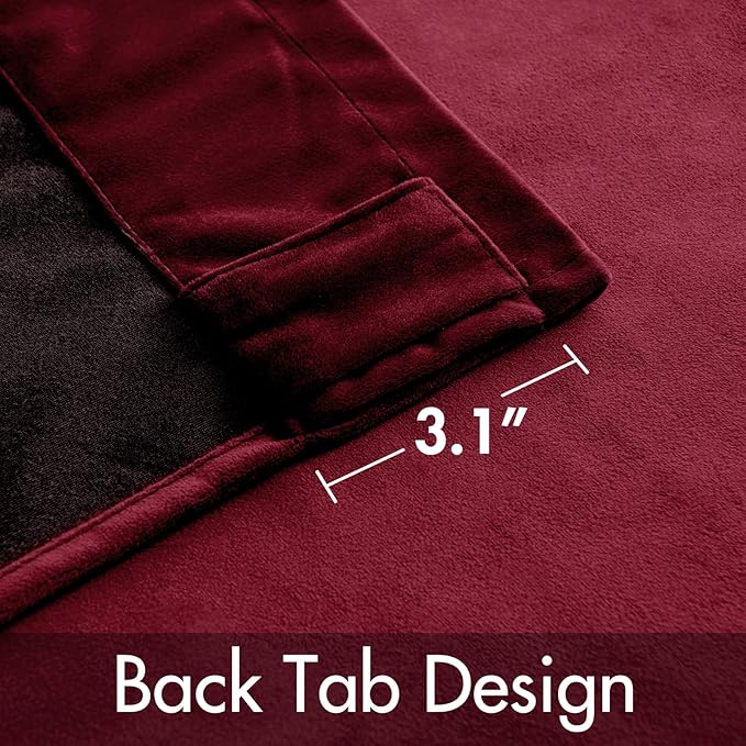 MIULEE Velvet Curtains 84 inches 2 Panels - Luxury Blackout Curtains for Bedroom Living Room Thermal Insulated Super Soft Christmas Window Drapes Rod Pocket & Back Tab, Burgundy Red, W52 x L84 inches