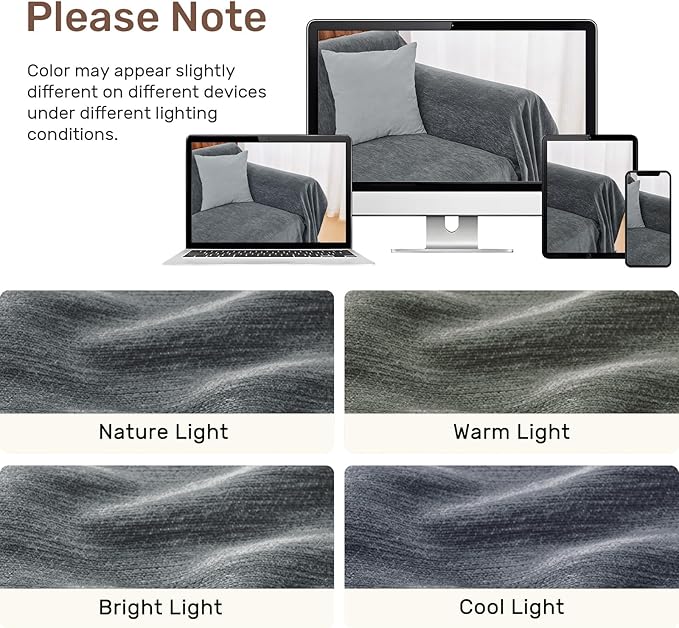 Sectional Couch Covers, 2 Pieces Washable L Shaped Couch Covers Sofa Blanket for Dogs Pet Friendly Sectional Sofa Slipcovers Furniture Covers,71"x 102"+ 71"x 110",(Large,Dark Gray)