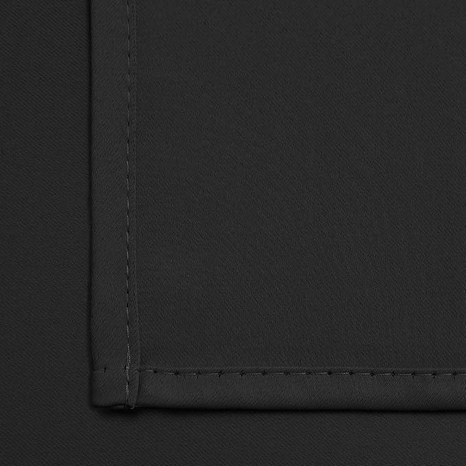 Yakamok 72 Inch Long Blackout Curtains for Bedroom, Thermal Insulated Grommet Drapes for Living Room, 38W x 72L, Black, 2 Panels