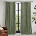 RYB HOME Sage Green Velvet Curtains 102 inches with Hook Belt, Soft Fabric Room Darkening Thermal Insulated Luxurious Home Decor Curtains for Living Room Bedroom, W 52" x L 102", 2 Panels Set