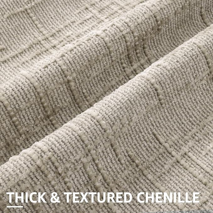 decorUhome Light Brown Chenille Euro Sham Throw Pillow Covers 24x24 Set of 2 Textured Soft Cozy Slubby Couch Pillow Covers Modern Farmhouse Boho Decorative Pillow Cases for Bed Sofa Living Room