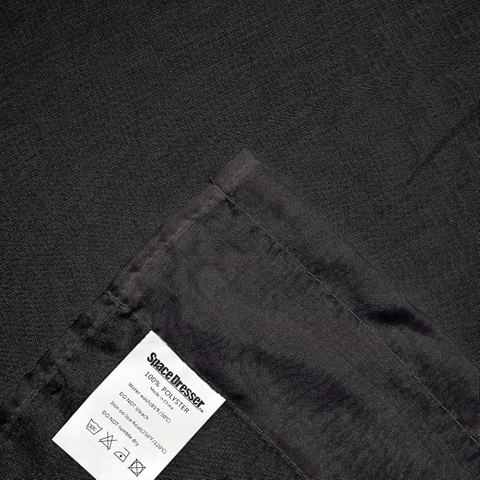 SpaceDresser Black Sheer Curtains 4 Panels Rod Pocket Semi-Sheer Curtain 84 Inches Long Light Filtering Voile Window Drapes for Bedroom Living Room Kitchen, Each 52W x 84L