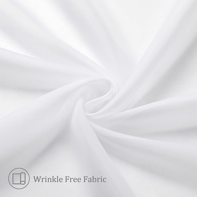 Aiyufneg White Sheer Curtains 36 inch Length Kitchen Tiers Short Voile Curtains/Drapes Solid Sheers Cafe Curtains Voile Bathroom Small Half Window Curtains 2 Panels Set, Rod Pocket, 40" Wx36 L