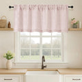 OVZME Blush Pink Valance for Windows, Light Filtering Faux Linen Textured Small Kitchen Valances for Windows, Dual Rod Pocket Farmhouse Short Curtain for Bathroom Basement, 60Wx20L inch, 1 Piece
