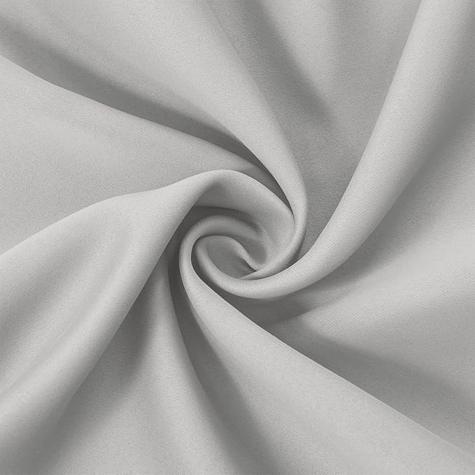 LEMOMO Light Grey Blackout Curtains 52 x 63 Inch Length/Set of 2 Curtain Panels/Thermal Insulated Room Darkening Blackout Curtains for Bedroom