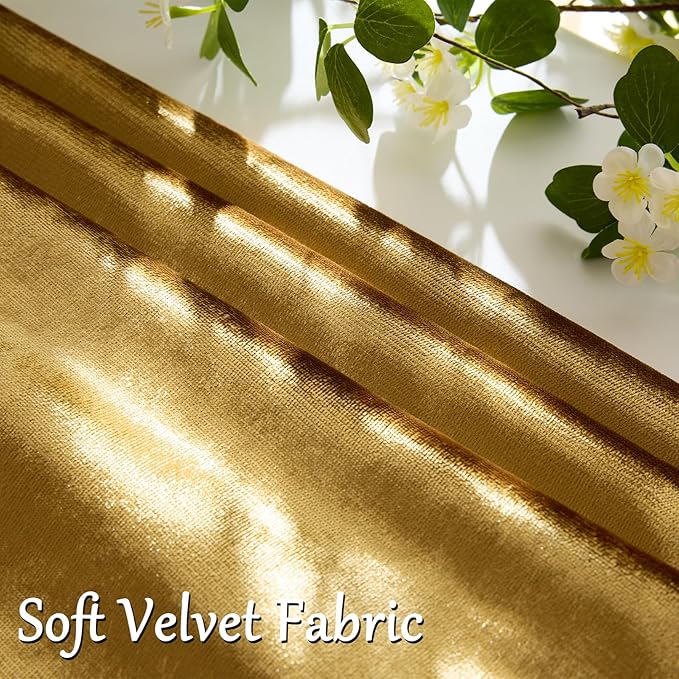 GIGIZAZA Gold Velvet Decorative Throw Pillow Covers,18x18 Pillow Covers for Couch Sofa Bed 2 Pack Soft Cushion Covers