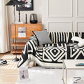 HANDONTIME Boho Sofa Covers for Dogs Black Couch Sofa Covers for 3 Cushion Couch Sofa Beige Chenille Sofa Slipcover Washable Sectional l Shaped Covers Pets Protector Furniture Covers 71" X118"