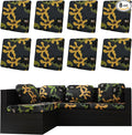 Outdoor Cushion Covers Set,8PCS Patio Furniture Couch Seat Slipcovers, Replacement for Sofa Sectional Chair(Cover，Only)