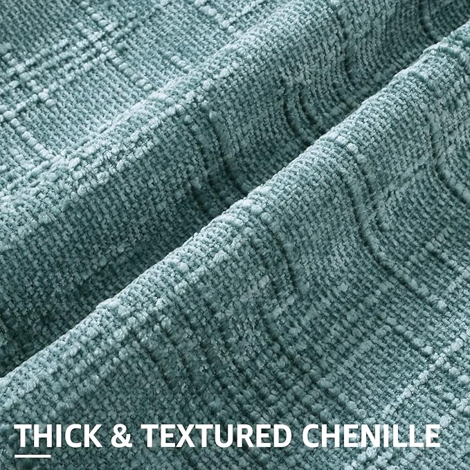 decorUhome Summer Teal Chenille Throw Pillow Covers 12x20 Set of 2 Textured Soft Cozy Slubby Couch Pillow Covers Modern Farmhouse Boho Decorative Pillow Cases for Bed Sofa Living Room